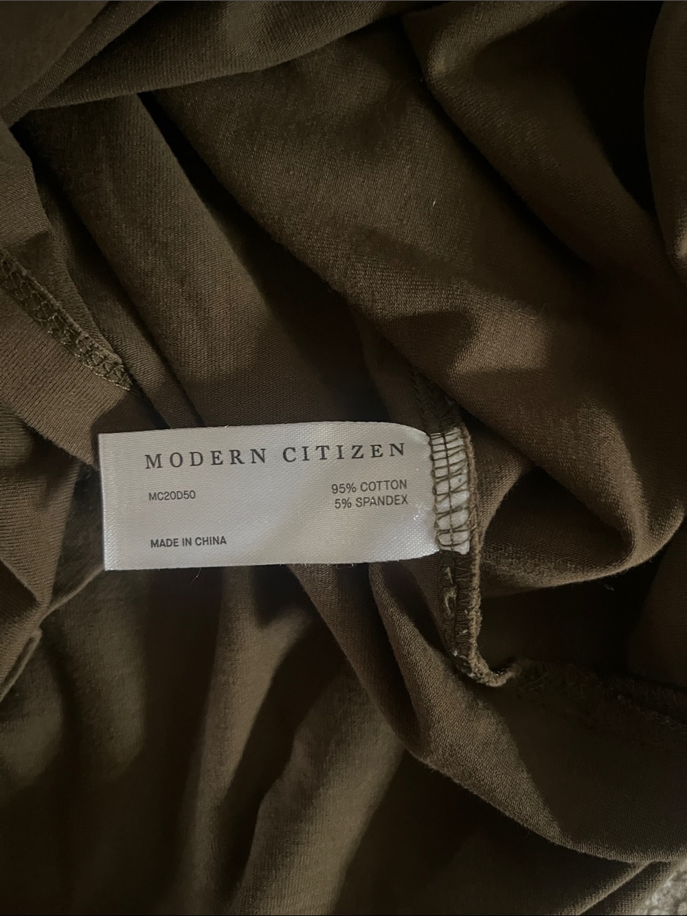 Modern Citizen Olive Green Cap Sleeve Fei Tie-Front Organic Cotton Dress Medium - Picture 9 of 10